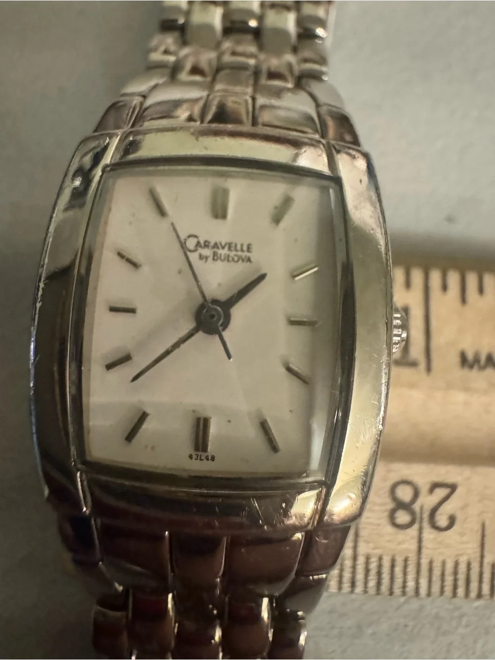 Vintage Caravelle by Bulova Silver Tone Ladies Bracelet Watch